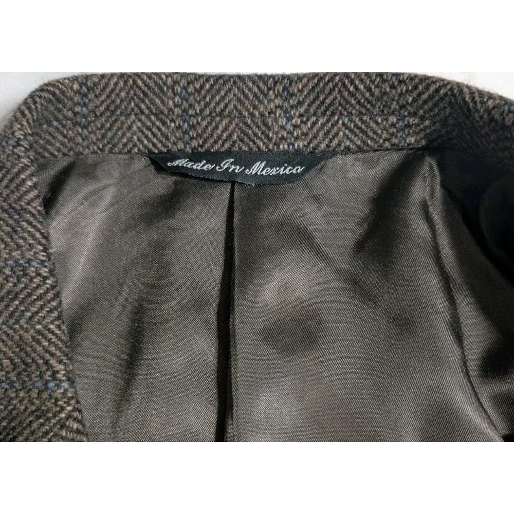 Cricketeer Men's‎ 42R Brown Wool Herringbone Tweed Blazer Sport Coat Jacket